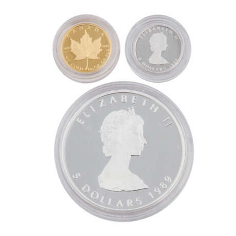Schickes kleines Kanada-Maple-Leaf- Gedenkset mit GOLD und SILBER - bestehend aus - photo 3