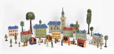 Erzgebirge, Stadt mit Markt und Figuren