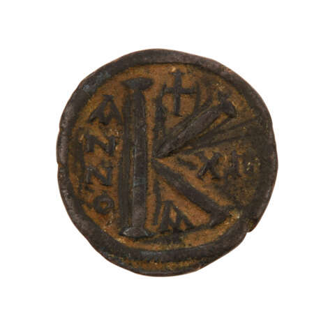 Byzanz - Bronze-Halbfollis 6. Jahrhundertn.Chr., Iustinianus I., Konstantinopel, - Foto 2