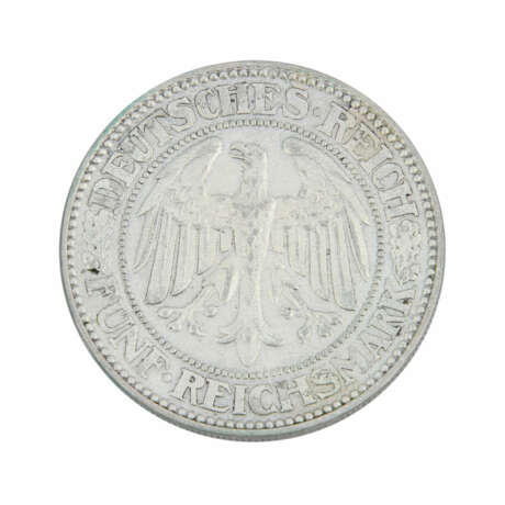 Weimarer Republik - 5 Reichsmark 1928 A Eichbaum, - photo 2