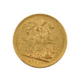 Australien/Gold - 1 Sovereign 1887/S, Victoria Young Head, ss., - фото 2