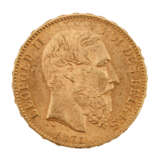 Belgien/Gold - 20 Francs 1875, Leopold II., ss., Randkerbe, - photo 1