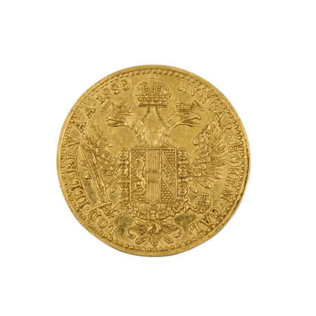Österreich/Gold - 1 Dukat 1886, Franz Joseph, ss., Kratzer, - фото 2