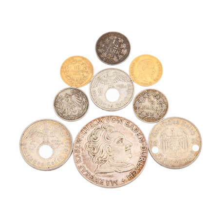 Kleine Zusammenstellung Münzen mit Gold - bestehend aus - Foto 2