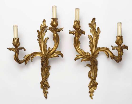 Ein Paar Appliken, zweiflammig - Louis XV-Stil, 19. Jh. - Foto 1