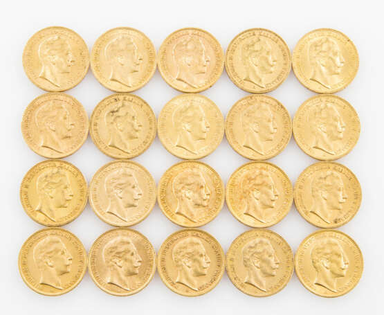 Preussen/GOLD - 20 x 20 Goldmark Wilhelm II., - фото 1