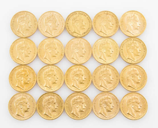 Preussen/GOLD - 20 x 20 Goldmark Wilhelm II., - photo 1