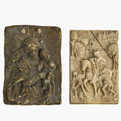 Zwei Reliefs Hl. Martin und Maria mit Kind - Italien, 17. Jh. (?) sowie 19. Jh. - Foto 1