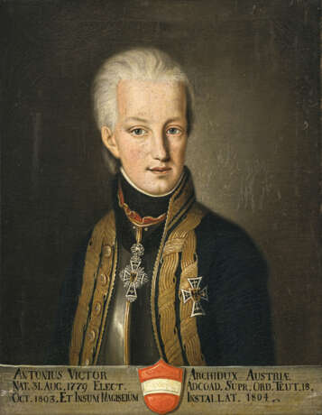 Erzherzog Anton Viktor von Österreich Brustbild leicht nach rechts, mit Harnisch unter Uniform. - Foto 1