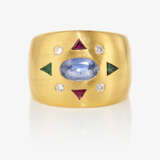 Ring mit Saphir, Rubinen, Smaragden und Brillanten - Juwelier HILZ - Foto 1