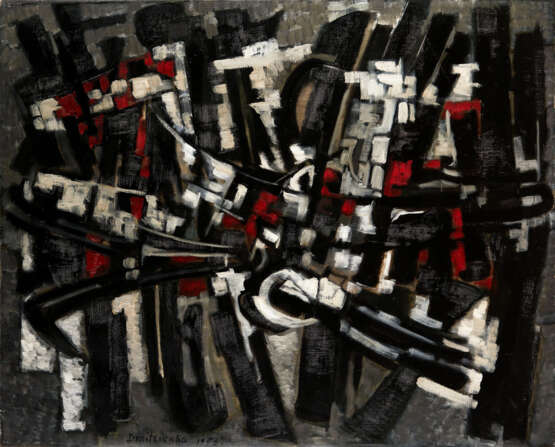 DMITRIENKO, PIERRE (1925-1974). Abstract Composition in Black, Red and White - Foto 1