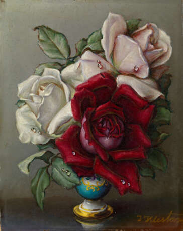 KLESTOVA, IRENE (1908-1989). White, Pink and Red Roses - Foto 1
