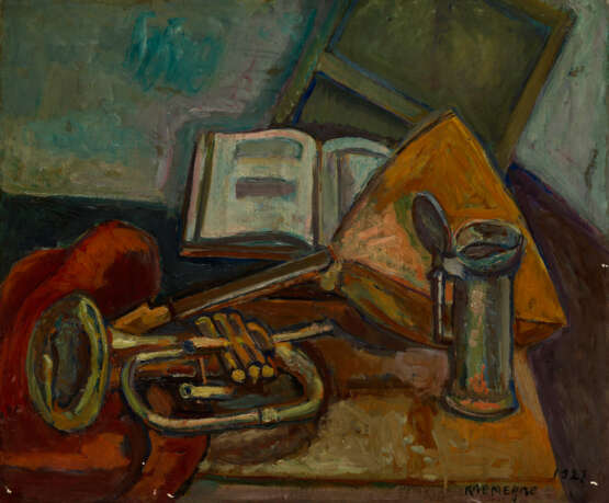 KREMEGNE, PINCHUS (1890-1981). Still Life with a Trumpet - Foto 1