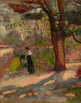 PESKÉ, JEAN (1870-1949). Woman with Children in the Park