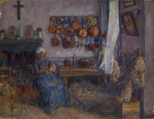 WIDHOPFF, DAVID (1867-1933). Breton Woman in a Kitchen