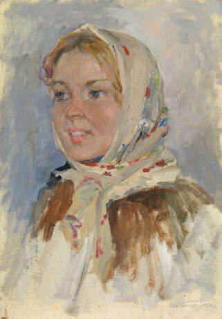 BASKAKOV, NIKOLAI (1918-1993). Portrait of a Girl. Study for the Painting "Festival of Russian Winter" - фото 1