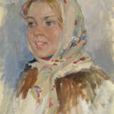 BASKAKOV, NIKOLAI (1918-1993). Portrait of a Girl. Study for the Painting "Festival of Russian Winter" - фото 1