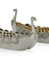 TWO AMERICAN PARCEL-GILT SILVER CENTERPIECES