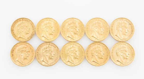 Preussen/GOLD - 10 x 20 Goldmark Wilhelm II., - Foto 1