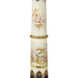 A GILT-BRONZE AND ONYX MOUNTED SEVRES-STYLE PORCELAIN COBALT-BLUE GROUND PEDESTAL - фото 4