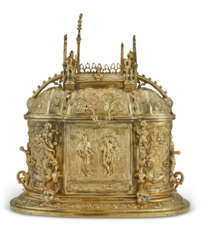 AN ITALIAN SILVER-GILT TABLE CASKET