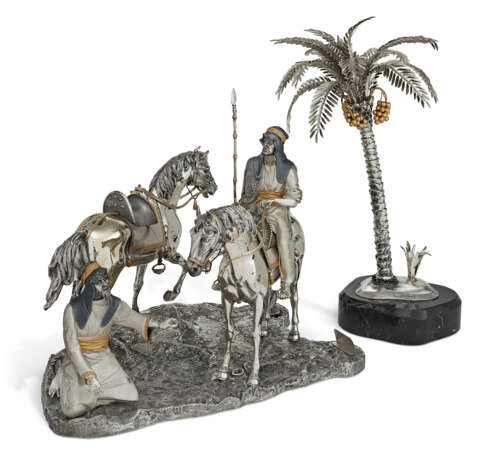 AN ITALIAN PARCEL-GILT SILVER FIGURAL GROUP AND PALM TREE - photo 1
