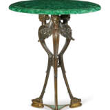A FRENCH PARCEL-GILT PATINATED BRONZE AND MALACHITE GUERIDON - фото 3