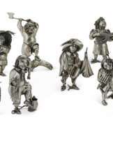 A SET OF TEN ITALIAN SILVER TABLE ORNAMENTS