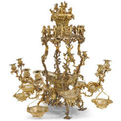 THE RABY EPERGNE, A LARGE GEORGE III AND VICTORIAN SILVER-GILT CANDELABRA EPERGNE