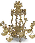 Thomas Pitts. THE RABY EPERGNE, A LARGE GEORGE III AND VICTORIAN SILVER-GILT CANDELABRA EPERGNE