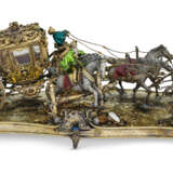 A CONTINENTAL SILVER-GILT, ENAMEL, AND HARDSTONE-MOUNTED MODEL OF A CARRIAGE - photo 1