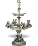Epergne. A DANISH SILVER TWO-TIER DESSERT STAND