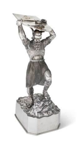 A GERMAN SILVER FIGURE OF A WAGNERIAN HERO - photo 1