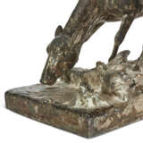 A LARGE FRENCH SILVERED-BRONZE FIGURAL GROUP OF STAG AND FAWN - фото 6