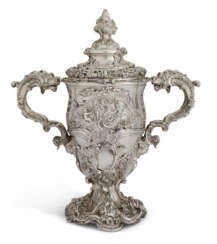 A VICTORIAN SILVER TWO-HANDLED CUP AND COVER