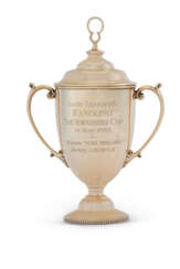 AN ELIZABETH II 9K GOLD TROPHY CUP AND COVER