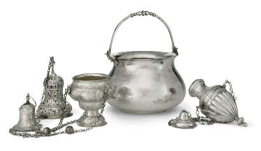 A GROUP OF THREE ITALIAN SILVER CHURCH ARTICLES