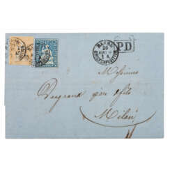 Switzerland - 1862, foreign folded letter Basel / Milan,