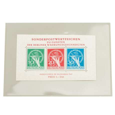 Berlin 1949 - souvenir sheet issue 'Für Berliner Währungsgeschädigte' ** - photo 2