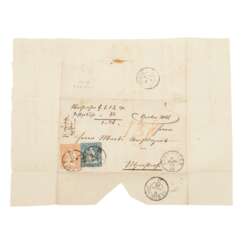 Switzerland - 1862, cash on delivery letter, franked with 10 and 15 centimes