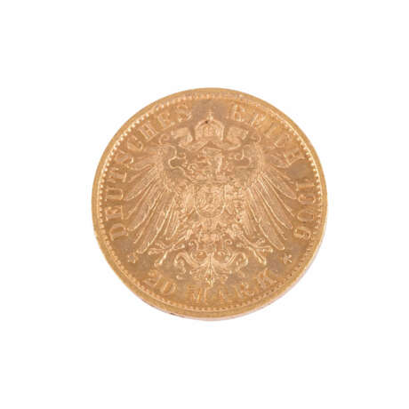 6 x Prussia - 20 Mark 1895/ 1900/ 1903/ 1906 (2x)/A, Wilhelm II, ss, - photo 3