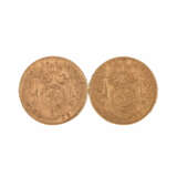 2 x Belgium/Gold - 20 Francs 1876/1877, Leopold II., - Foto 2
