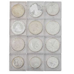 Small silver investment with 12 coins, about 311 g,