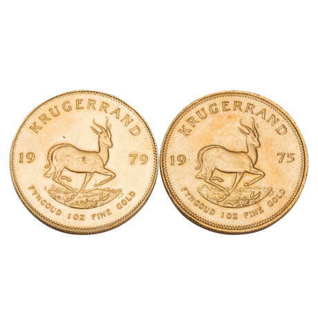 South Africa/GOLD - 2 x 1 oz GOLD fine, 1 Krugerrand 1975 & 1979 - Foto 2
