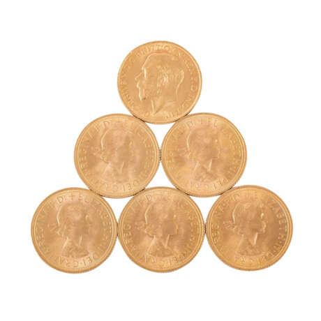 Great Britain - 6 x GBP Sovereign, GOLD, - photo 1