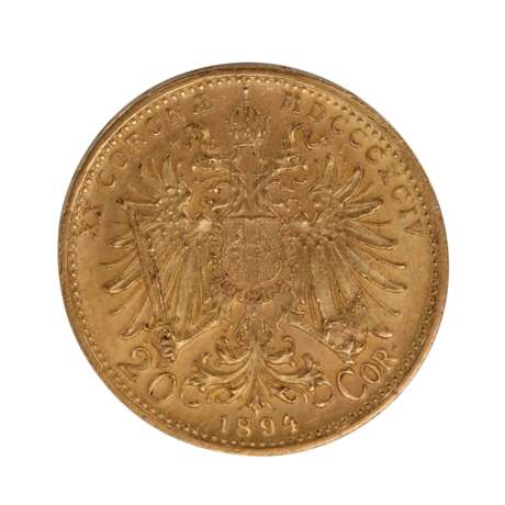 Austria /GOLD - Franz Josef I. 20 crowns 1894 - Foto 2