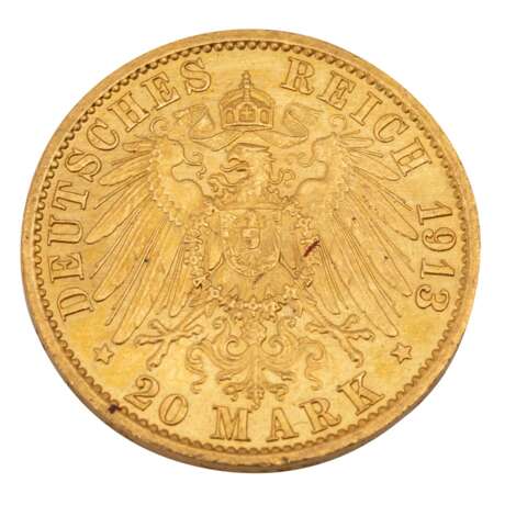 German Empire /GOLD - Prussia Wilhelm II 20 Mark Unifrom 1913-A - Foto 2