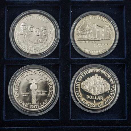USA - Coin box with silver commemorative coins, - фото 6