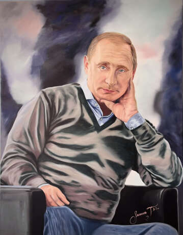 Президента России Владимира Путина Масло на холсте на подрамнике Ölfarbe изобразительное искусство Porträt Russland 2023 - Foto 1