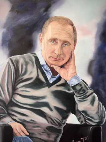 Президента России Владимира Путина Масло на холсте на подрамнике Oil paint изобразительное искусство Portrait Russia 2023 - photo 2